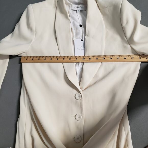 L'Academie Los Angeles Front Tie Blazer Dress in Cream Size Small Revolve - Picture 11 of 11